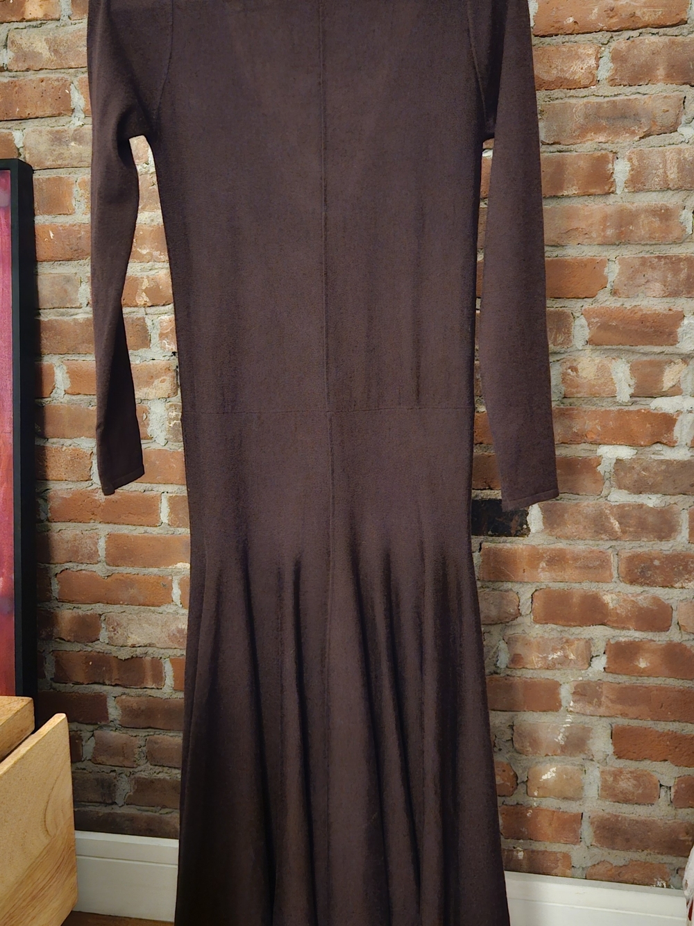 Astr Chocolate Brown Long-Sleeve Maxi Dress With Scoop Back